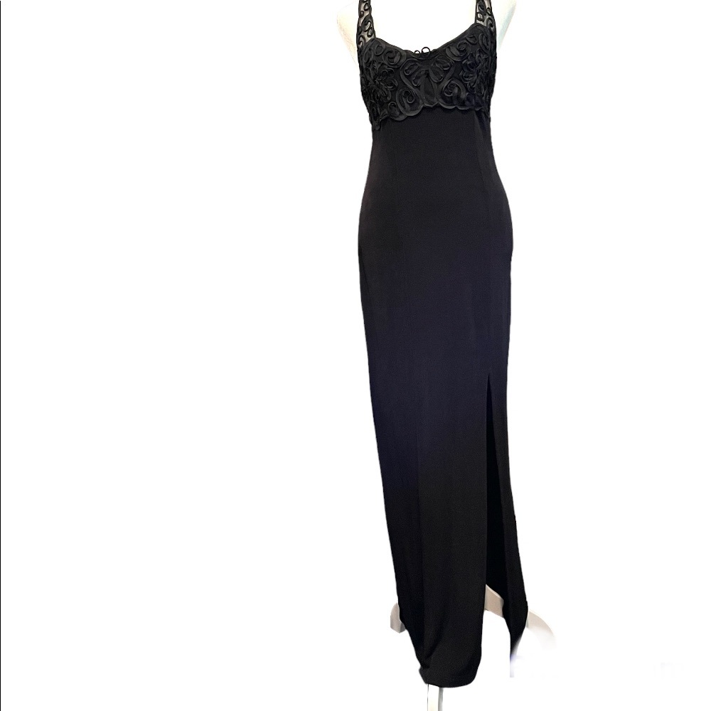 JUMP black fitted maxi dress, size 9/10